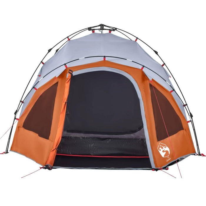 Cort camping cupolă 3 persoane, gri/portocaliu, setare rapidă - WALTI WALTI