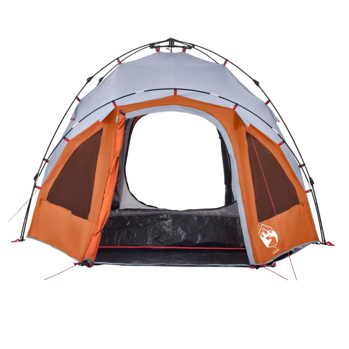 Cort camping cupolă 3 persoane, gri/portocaliu, setare rapidă - WALTI WALTI