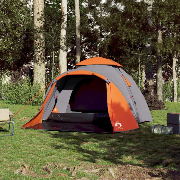 Cort camping cupolă 3 persoane, gri/portocaliu, setare rapidă - WALTI WALTI