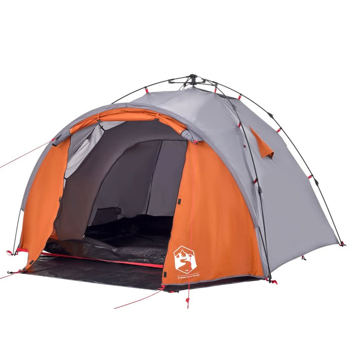 Cort camping cupolă 3 persoane, gri/portocaliu, setare rapidă - WALTI WALTI