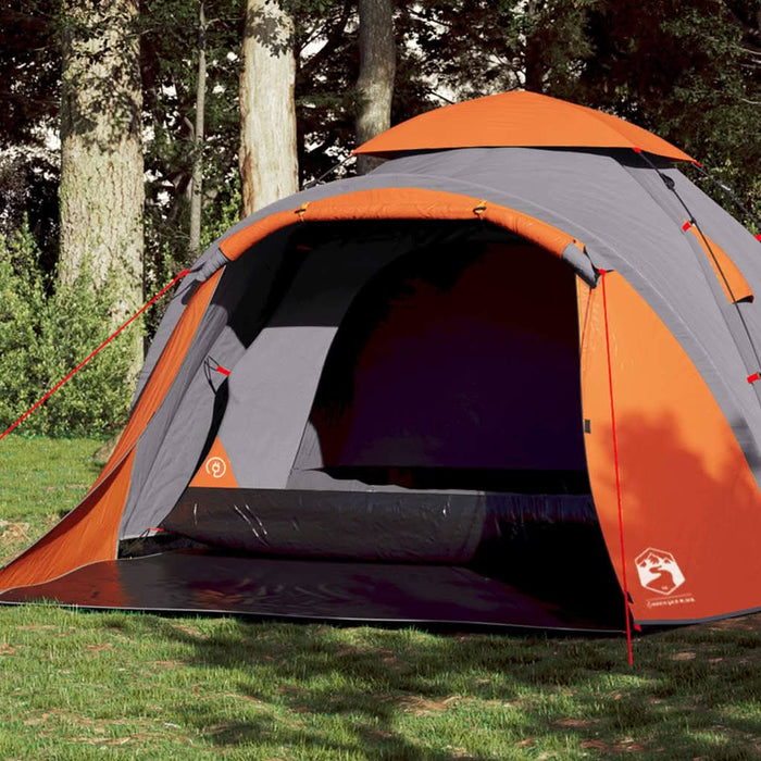 Cort camping cupolă 3 persoane, gri/portocaliu, setare rapidă - WALTI WALTI