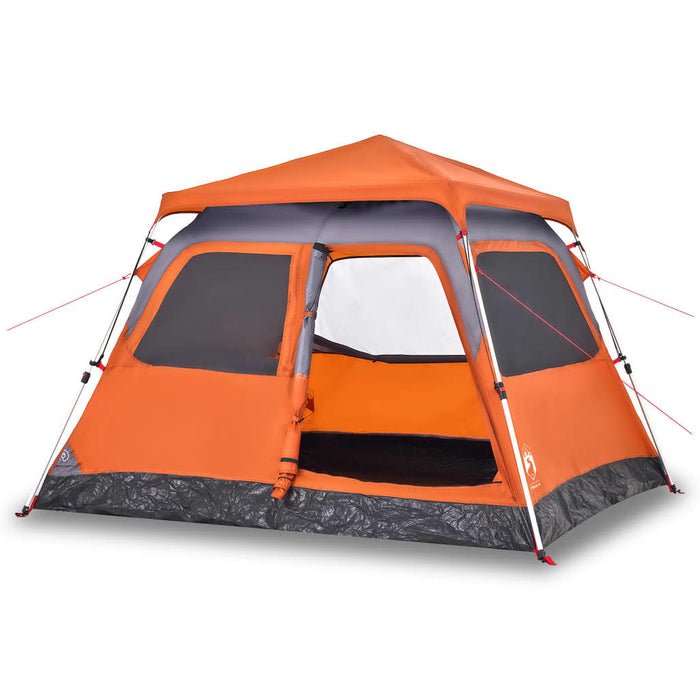 Cort camping cupolă 4 persoane, gri/portocaliu, setare rapidă - WALTI WALTI
