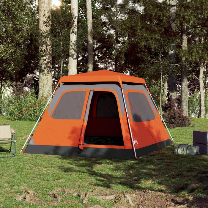 Cort camping cupolă 4 persoane, gri/portocaliu, setare rapidă - WALTI WALTI