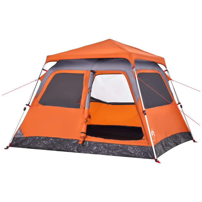 Cort camping cupolă 4 persoane, gri/portocaliu, setare rapidă - WALTI WALTI