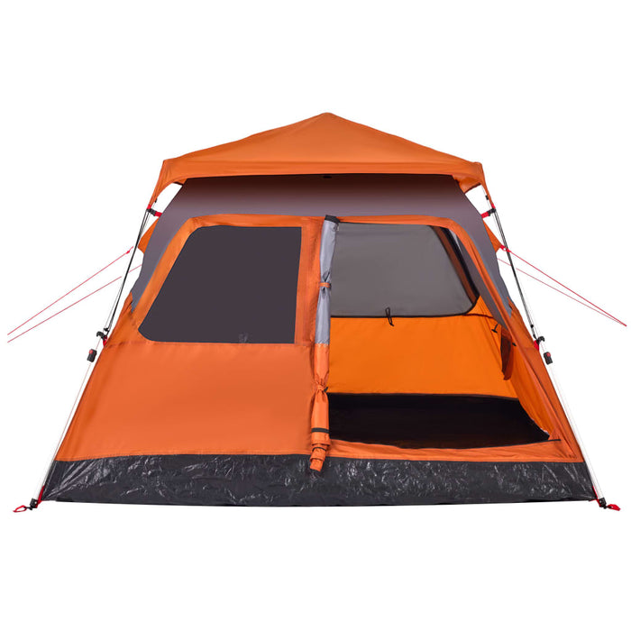 Cort camping cupolă 4 persoane, gri/portocaliu, setare rapidă - WALTI WALTI
