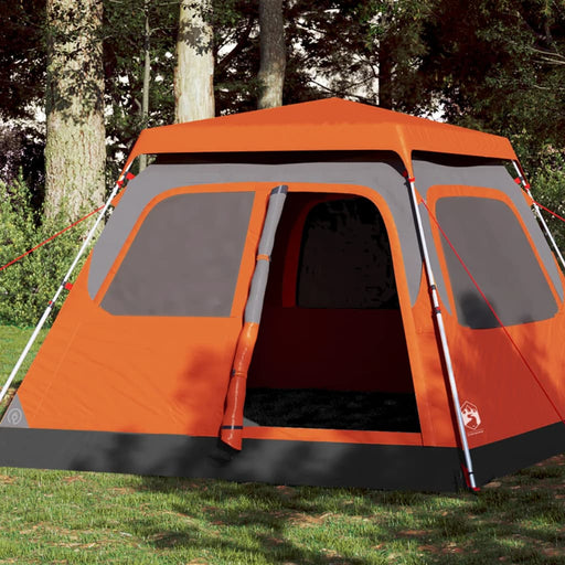 Cort camping cupolă 4 persoane, gri/portocaliu, setare rapidă - WALTI WALTI