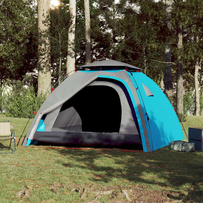 Cort de camping cupolă 4 persoane, setare rapidă, albastru - WALTI WALTI