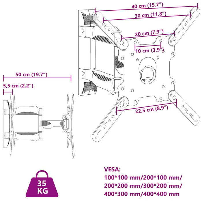 Suport TV de perete ecran 32-55 inchi Max VESA 400x400 mm 35kg - WALTI WALTI