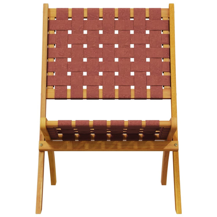 Scaune de grădină pliante 2 buc. roșu lemn masiv acacia/textil WALTI