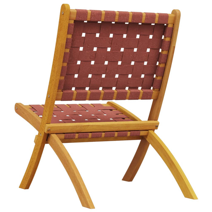 Scaune de grădină pliante 2 buc. roșu lemn masiv acacia/textil WALTI