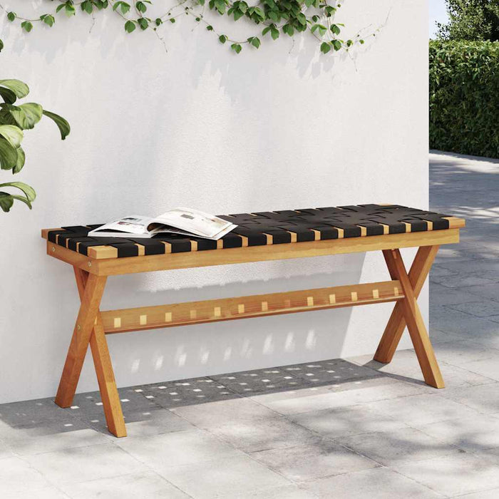 Bancă de grădină, negru, lemn masiv acacia/textil WALTI