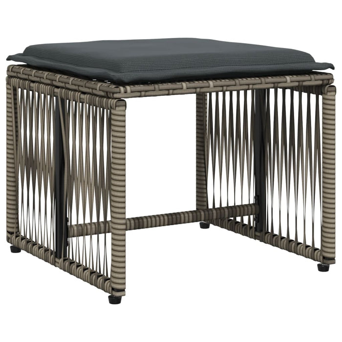 Set mobilier de grădină cu perne, 7 piese, gri, poliratan - WALTI WALTI