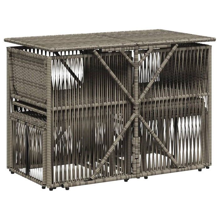 Set mobilier de grădină cu perne, 7 piese, gri, poliratan - WALTI WALTI