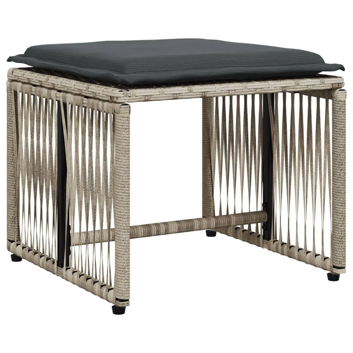 Set mobilier de grădină cu perne, 7 piese gri deschis poliratan - WALTI WALTI