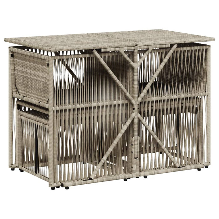 Set mobilier de grădină cu perne, 7 piese gri deschis poliratan - WALTI WALTI