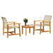 Set mobilier bistro, 3 piese, poliratan bej/lemn de acacia - WALTI WALTI