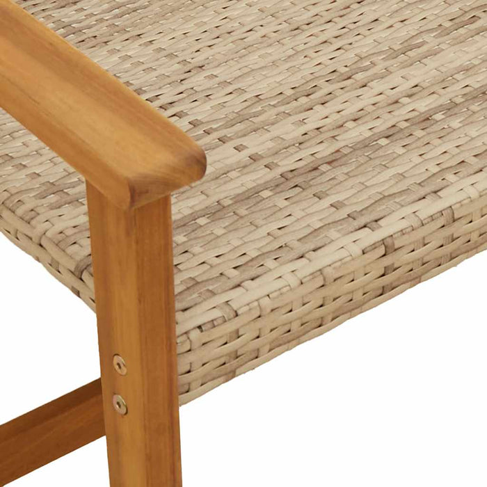 Set mobilier bistro, 3 piese, poliratan bej/lemn de acacia - WALTI WALTI