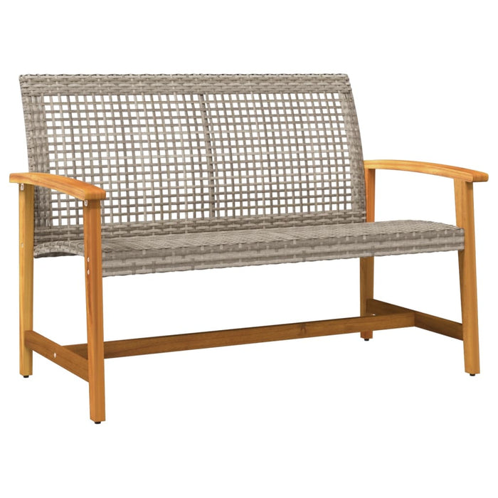 Set mobilier de grădină, 5 piese, poliratan gri/lemn de acacia WALTI