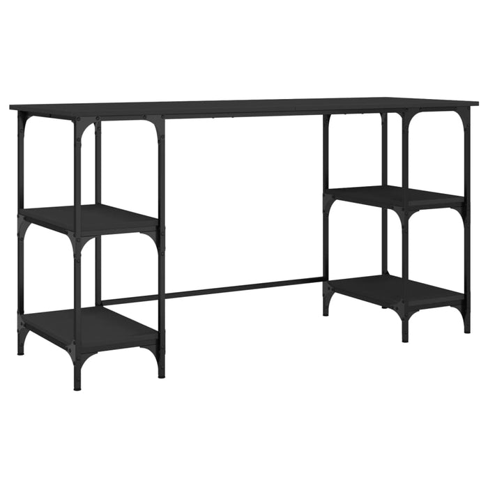 Birou, negru, 140x50x75 cm, metal și lemn prelucrat - WALTI WALTI