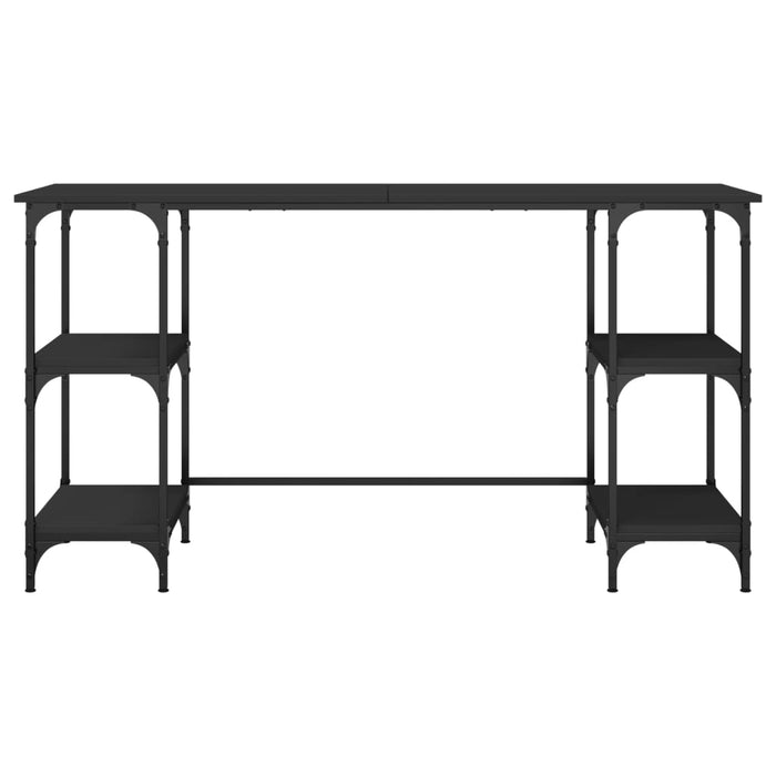 Birou, negru, 140x50x75 cm, metal și lemn prelucrat - WALTI WALTI