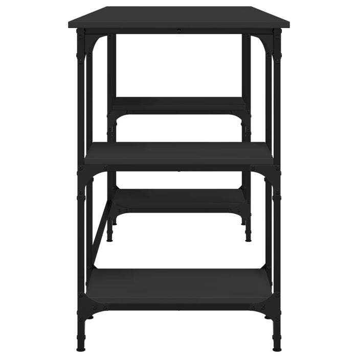 Birou, negru, 140x50x75 cm, metal și lemn prelucrat - WALTI WALTI