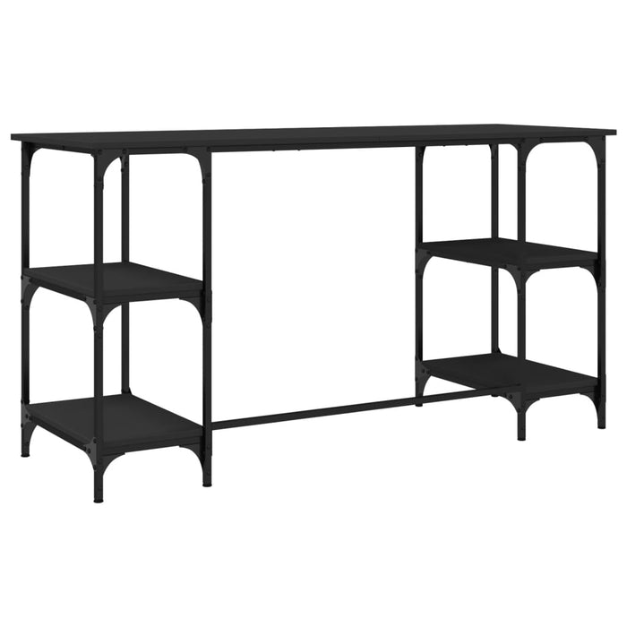 Birou, negru, 140x50x75 cm, metal și lemn prelucrat - WALTI WALTI
