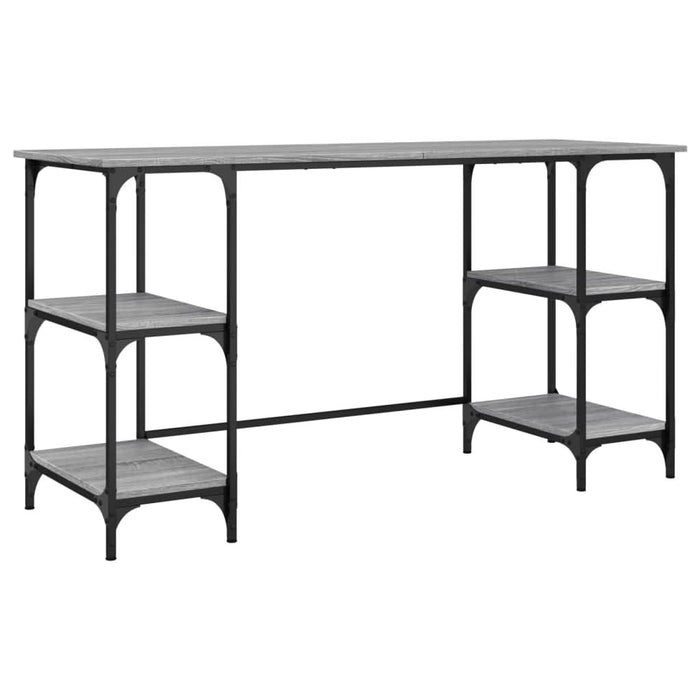 Birou, gri sonoma, 140x50x75 cm, metal și lemn prelucrat - WALTI WALTI