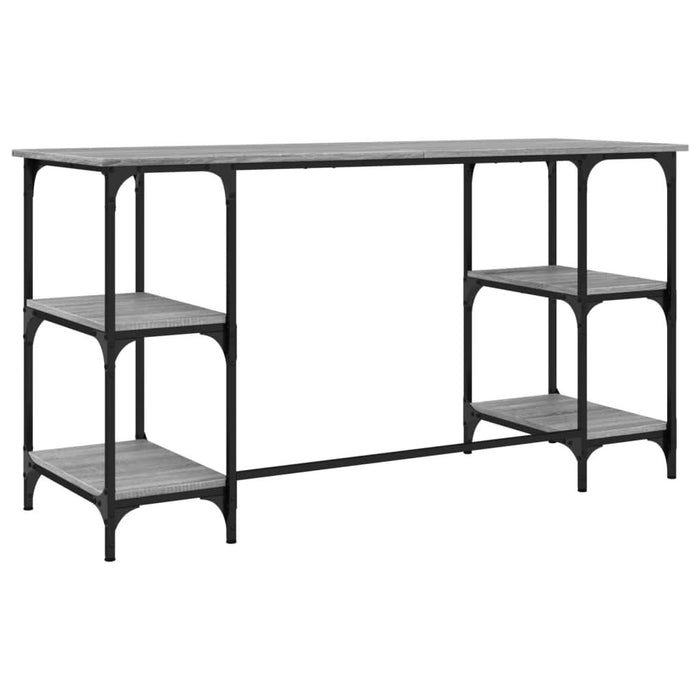 Birou, gri sonoma, 140x50x75 cm, metal și lemn prelucrat - WALTI WALTI