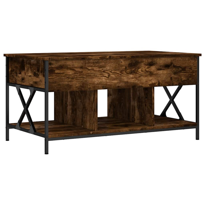 Măsuță de cafea stejar fumuriu 100x55x50cm lemn prelucrat/metal - WALTI WALTI