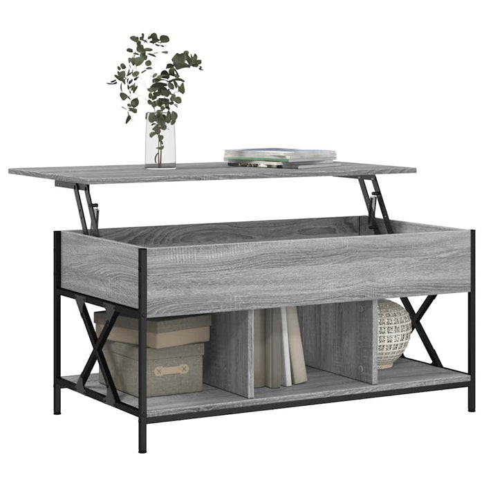 Măsuță de cafea gri sonoma 100x55x50 cm lemn prelucrat și metal - WALTI WALTI