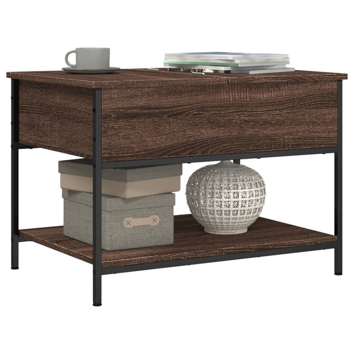 Măsuță de cafea stejar maro 70x50x50 cm lemn prelucrat și metal WALTI