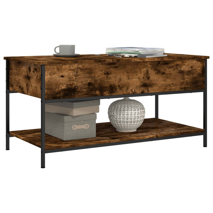Măsuță de cafea stejar fumuriu 100x50x50cm lemn prelucrat/metal - WALTI WALTI