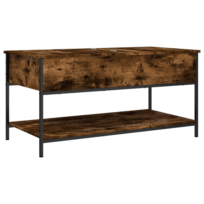 Măsuță de cafea stejar fumuriu 100x50x50cm lemn prelucrat/metal - WALTI WALTI
