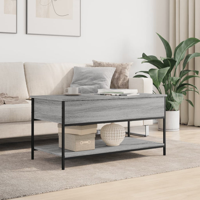 Măsuță de cafea gri sonoma 100x50x50 cm lemn prelucrat și metal WALTI