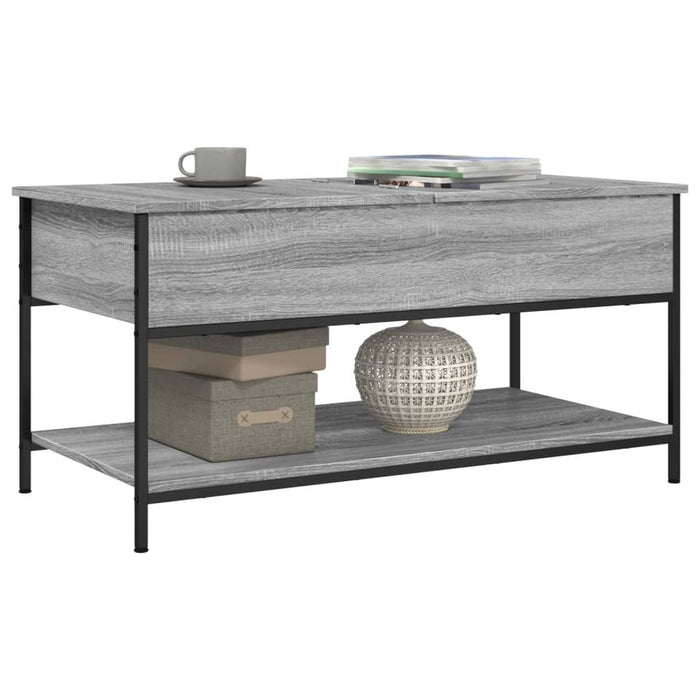 Măsuță de cafea gri sonoma 100x50x50 cm lemn prelucrat și metal WALTI