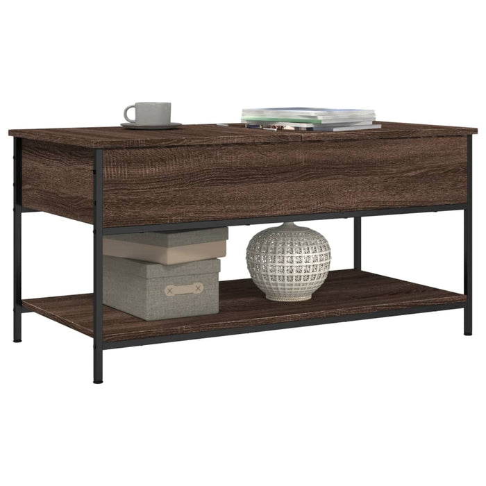 Măsuță de cafea stejar maro 100x50x50 cm lemn prelucrat/metal WALTI