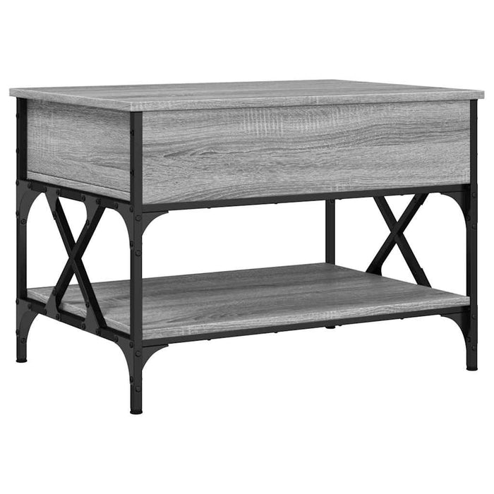 Măsuță de cafea sonoma gri 70x50x50 cm lemn prelucrat și metal - WALTI WALTI