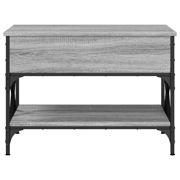 Măsuță de cafea sonoma gri 70x50x50 cm lemn prelucrat și metal - WALTI WALTI