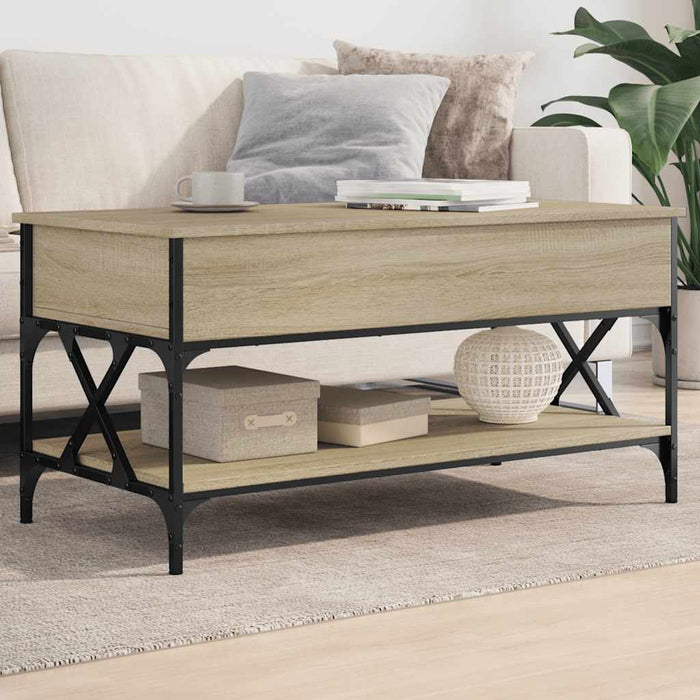 Măsuță de cafea stejar sonoma 100x50x50 cm lemn prelucrat/metal - WALTI WALTI