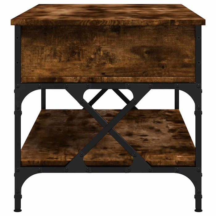 Măsuță de cafea stejar fumuriu 100x50x50cm lemn prelucrat/metal - WALTI WALTI