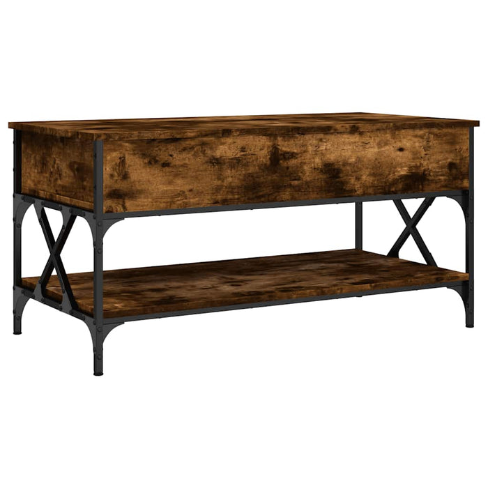 Măsuță de cafea stejar fumuriu 100x50x50cm lemn prelucrat/metal - WALTI WALTI