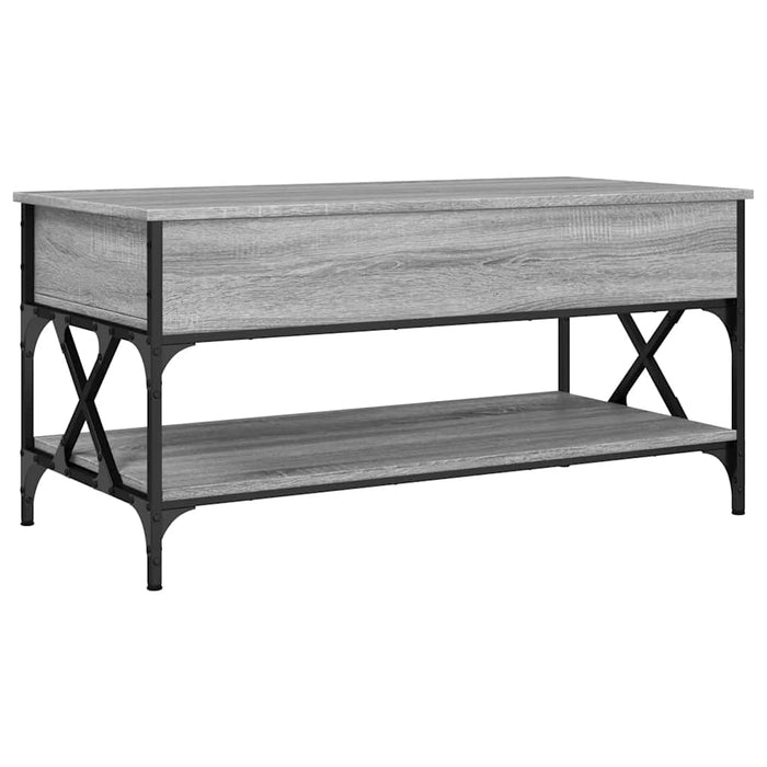 Măsuță de cafea gri sonoma 100x50x50 cm lemn prelucrat și metal - WALTI WALTI