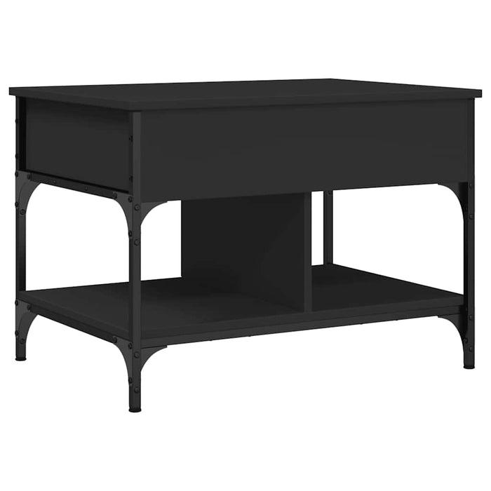 Măsuță de cafea, negru, 70x50x50 cm, lemn prelucrat și metal WALTI
