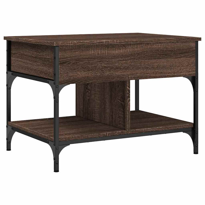 Măsuță de cafea stejar maro 70x50x50 cm lemn prelucrat și metal - WALTI WALTI