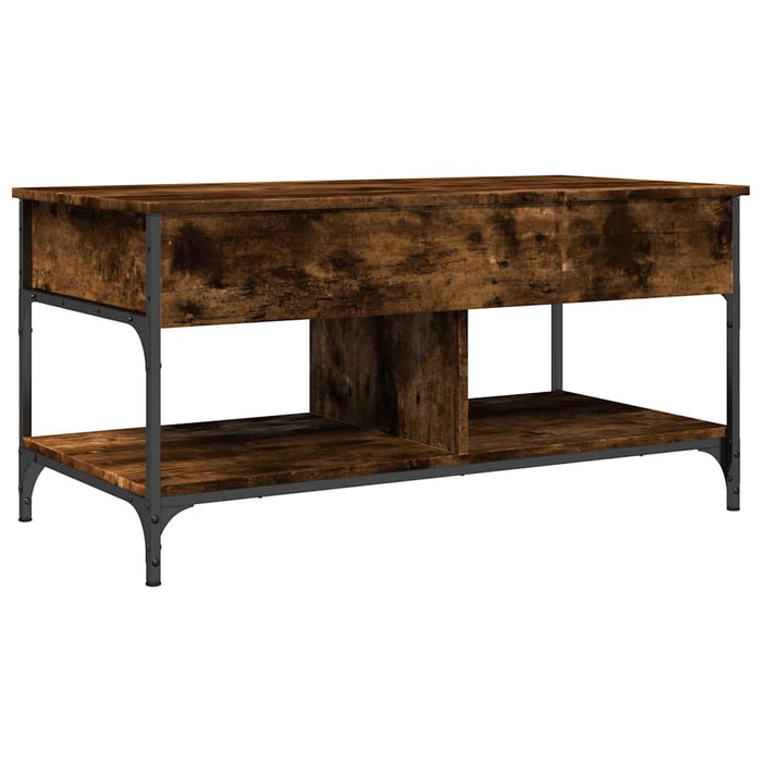Măsuță de cafea stejar fumuriu 100x50x50cm lemn prelucrat/metal WALTI
