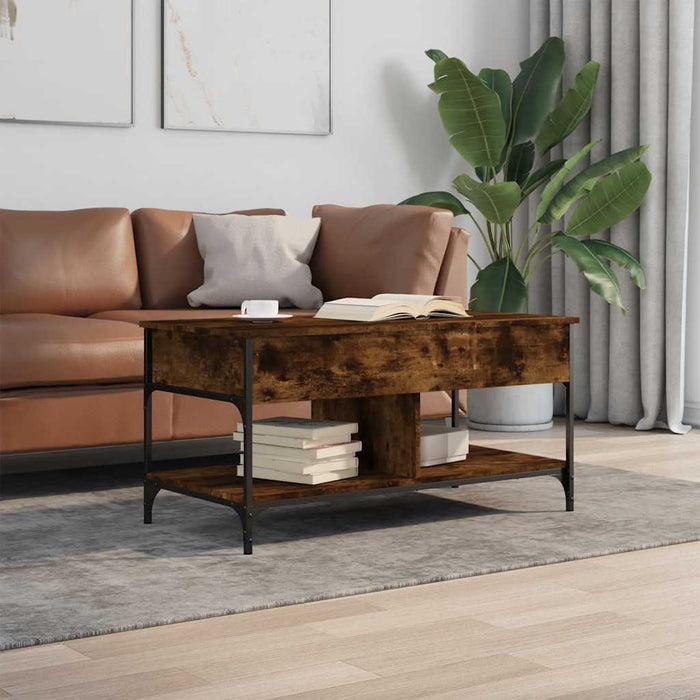 Măsuță de cafea stejar fumuriu 100x50x50cm lemn prelucrat/metal WALTI