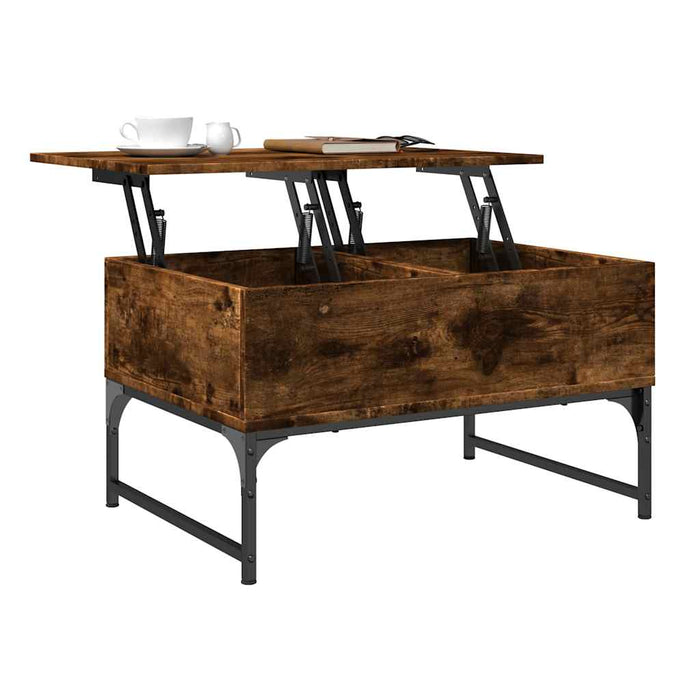 Măsuță de cafea, stejar fumuriu 70x50x40cm lemn prelucrat/metal WALTI