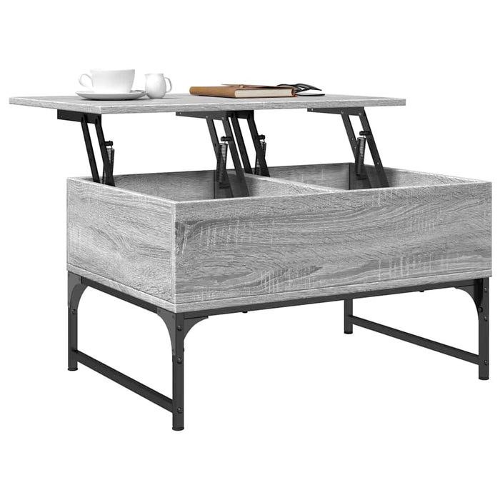 Măsuță de cafea, gri sonoma 70x50x40 cm lemn prelucrat și metal - WALTI WALTI