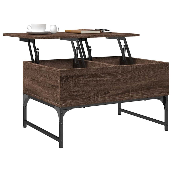 Măsuță de cafea stejar maro 70x50x40 cm lemn prelucrat și metal - WALTI WALTI