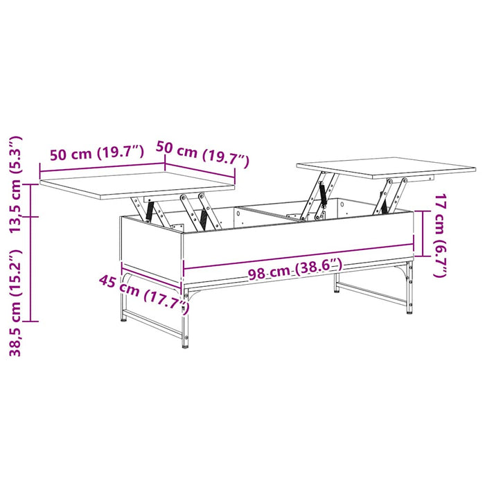 Măsuță de cafea stejar sonoma 100x50x40 cm lemn prelucrat/metal - WALTI WALTI